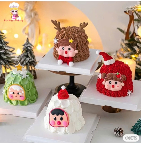 Mẫu bánh kem giáng sinh tạo hình chú cừu dễ thương
