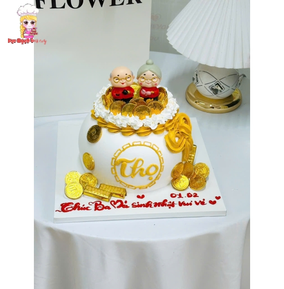 Bánh kem mừng thọ ông bài