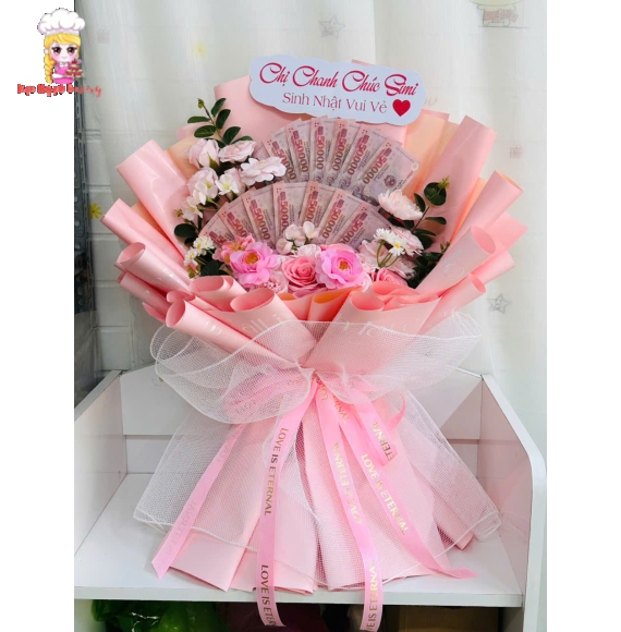 Hoa tiền tờ 50k tặng chị yêu sui