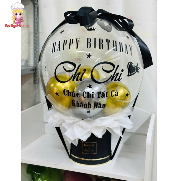 Bóng bay rút tiền tone đen vàng