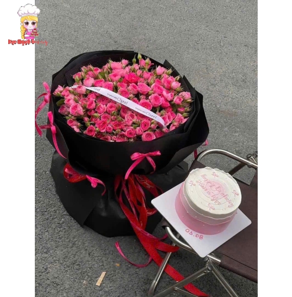 Combo bánh và hoa sophia