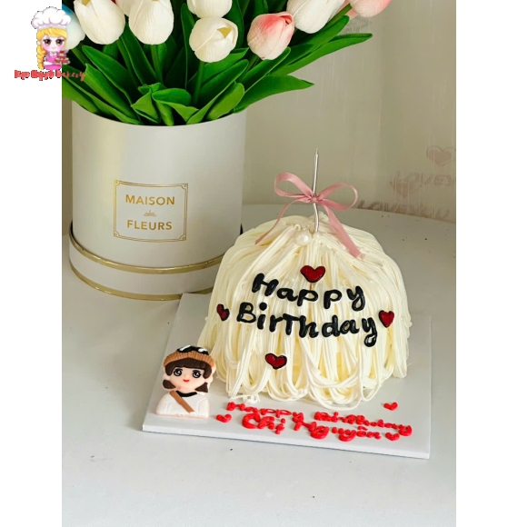 Bánh kem tone trắng tặng chị yêu