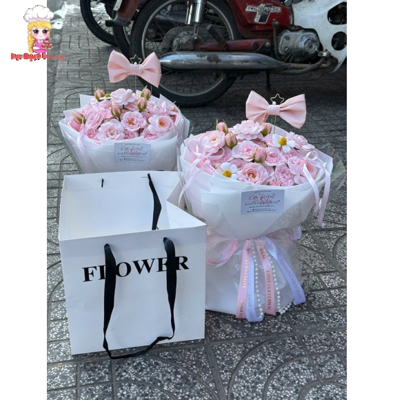 Mẫu hoa sáp mix tone hồng mẫu đẹp 2026