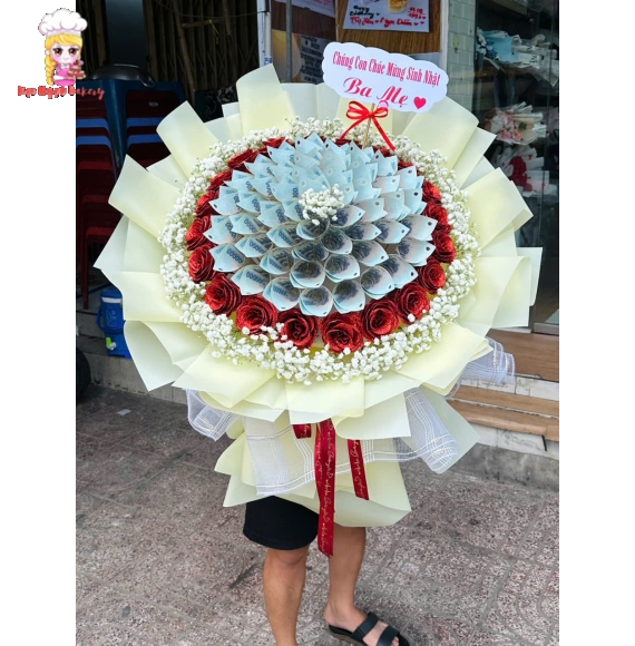 Hoa tiền bó tròn tờ 20k