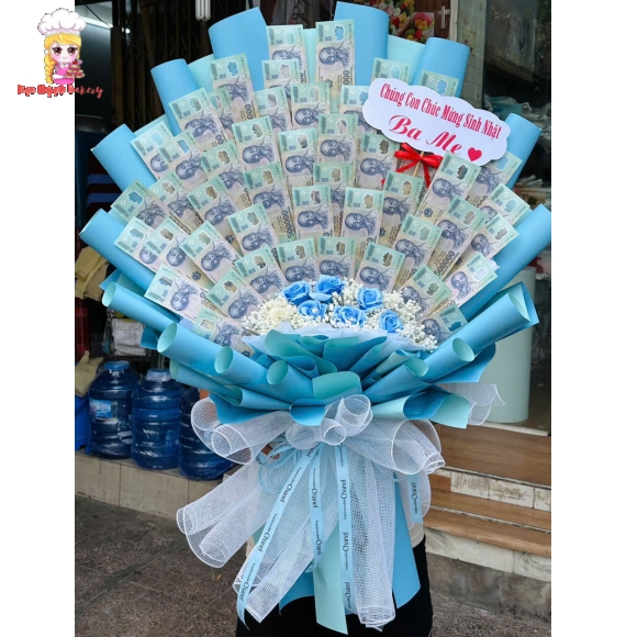 Hoa tiền tờ 500k tặng ba yêu