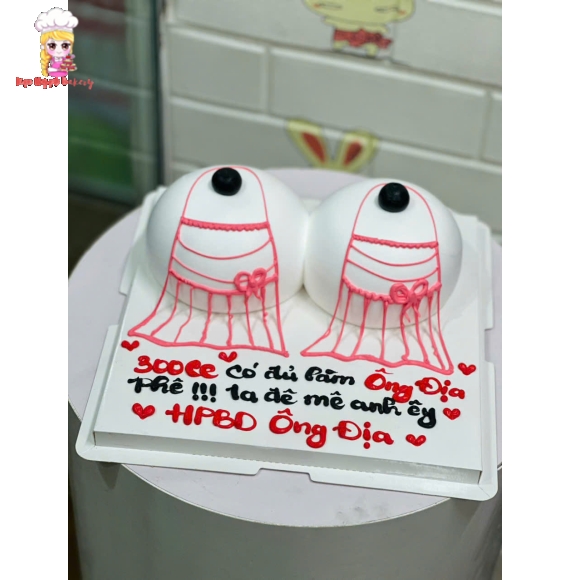 Bánh kem tạo hình cặp zú