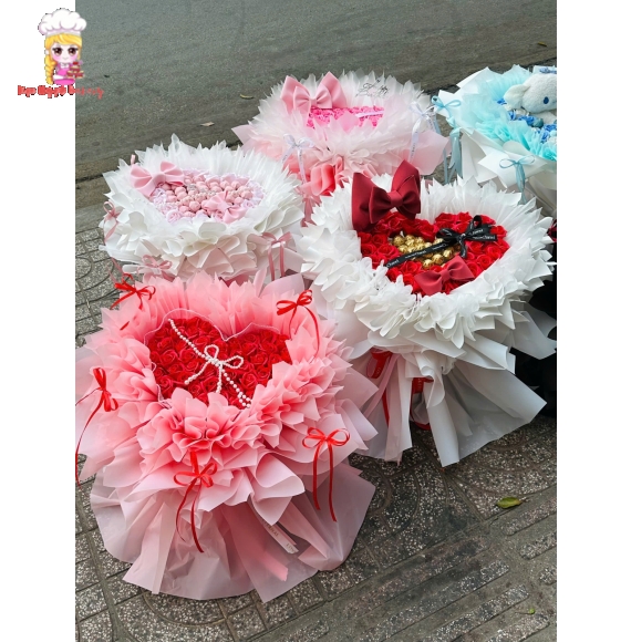 Mẫu bó hoa sáp trái tim đẹp nhất 2026