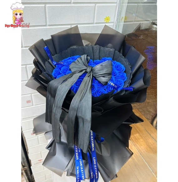 Mẫu bó hoa sáp tone xanh sang trọng hot 2026