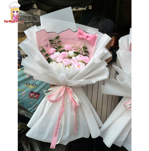 Mẫu bó hoa tone hồng giao ở tân phú