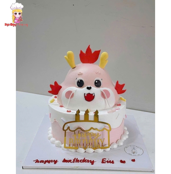 Bánh Kem tạo hình 3d bé rồng dành cho bé gái hot