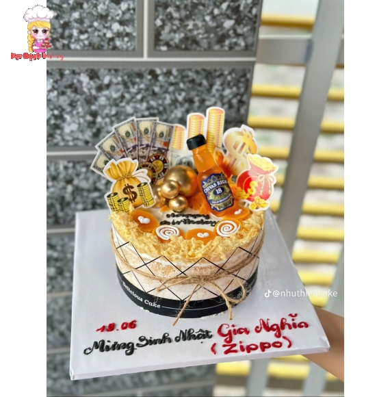 Bánh bông lan trứng muối tặng bạn nam