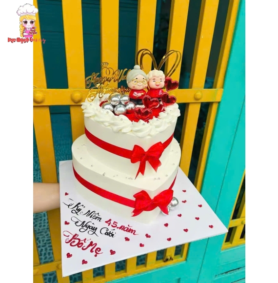 Bánh mừng thọ tặng ba mẹ 2 tầng
