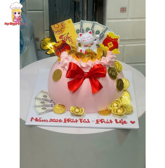 Bánh Kem Khai Trương Tone Hồng HCM