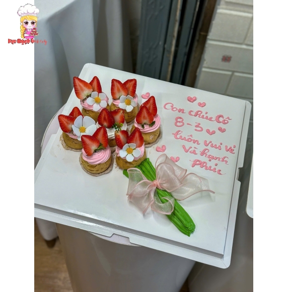 Bánh su dai tạo hình bông hoa