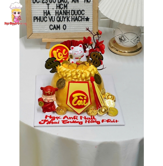 Bánh kem khai trương đẹp chữ tài