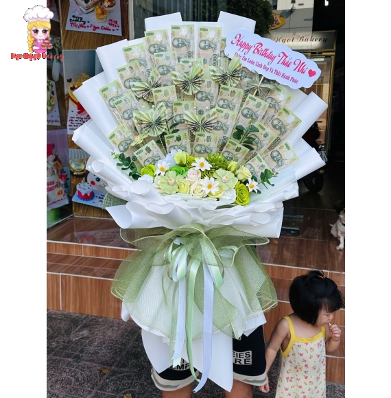 Bó hoa 100k trang trí theo yêu cầu tặng vợ yêu