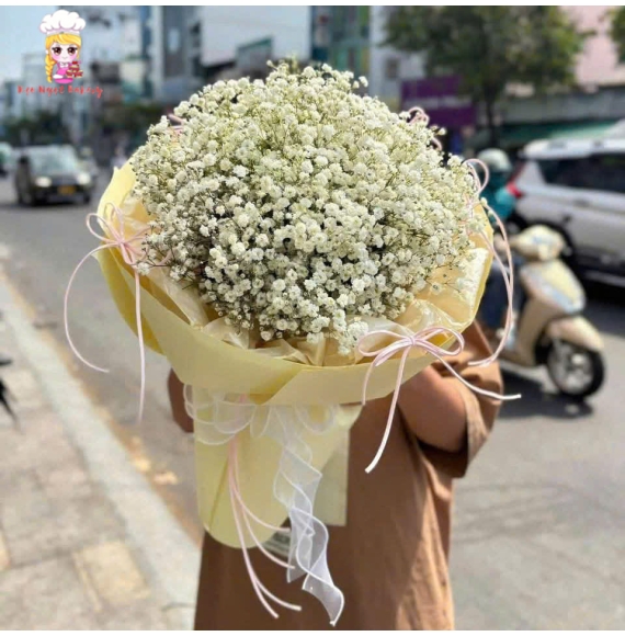 Bó hoa baby hot tone trắng tại quận 4