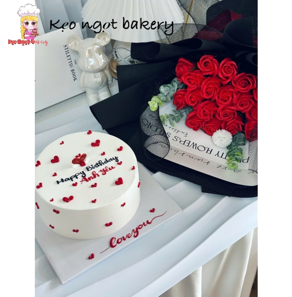 Hoa Sáp Quà Tặng TP.HCM kết hợp bánh kem 