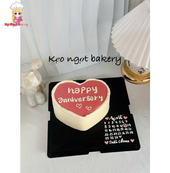 Bánh trái tim tone hồng tại Kẹo Ngọt 