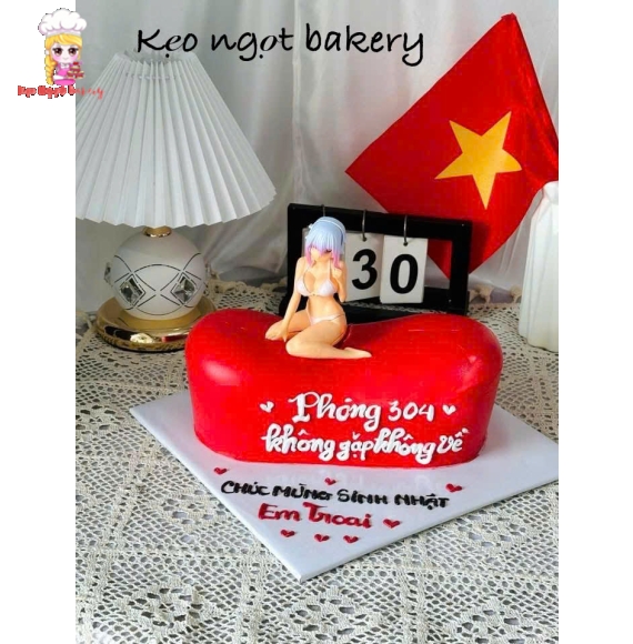 Bánh kem trang trí hài hước tặng em trai 