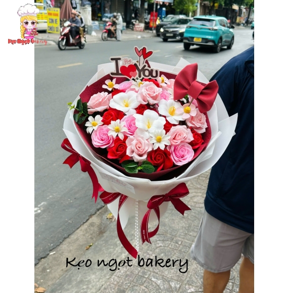 Hoa sáp mẫu đẹp hiện nay mix hoa theo yêu cầu 
