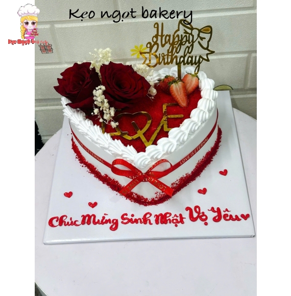 Bánh kem hình trái tim tặng vợ yêu 