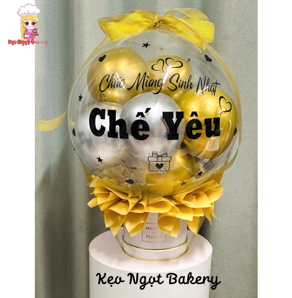 Bóng bay tone vàng tặng chế yêu 